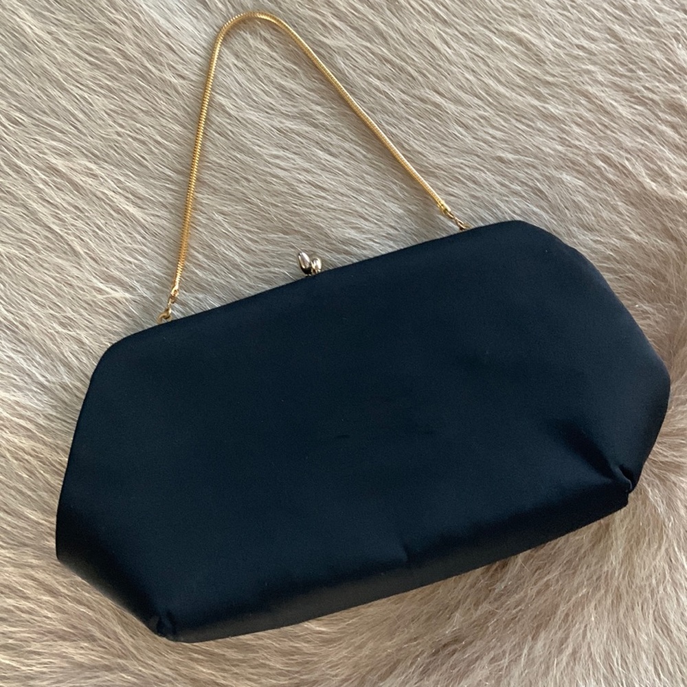 Vintage Black Fabric Cluth by HL USA Harry Lavine